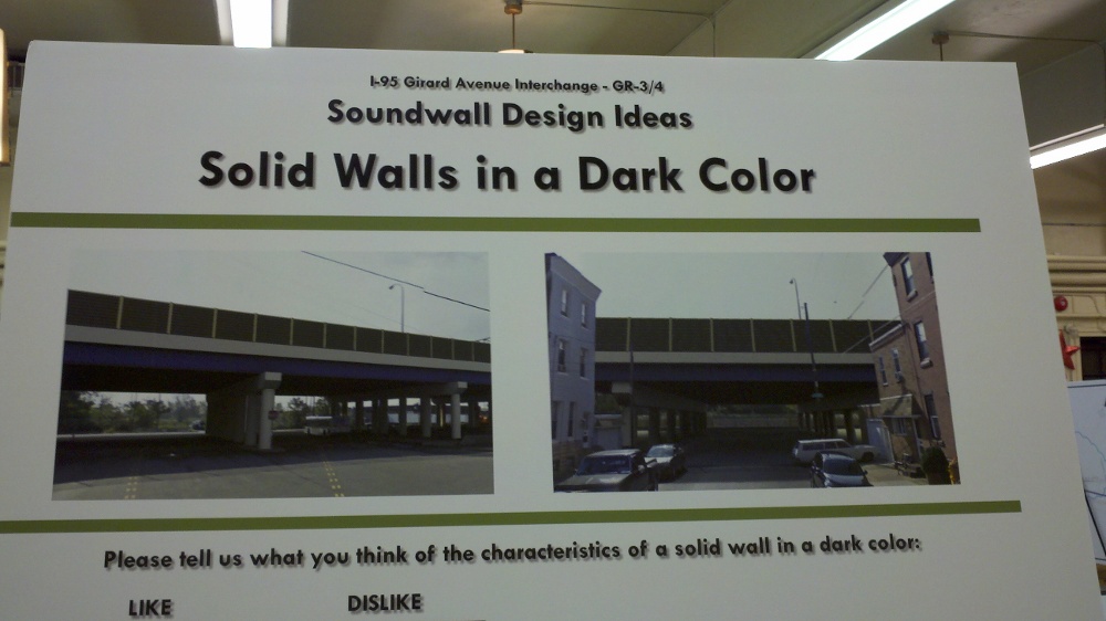 A solid, dark-solid sound wall