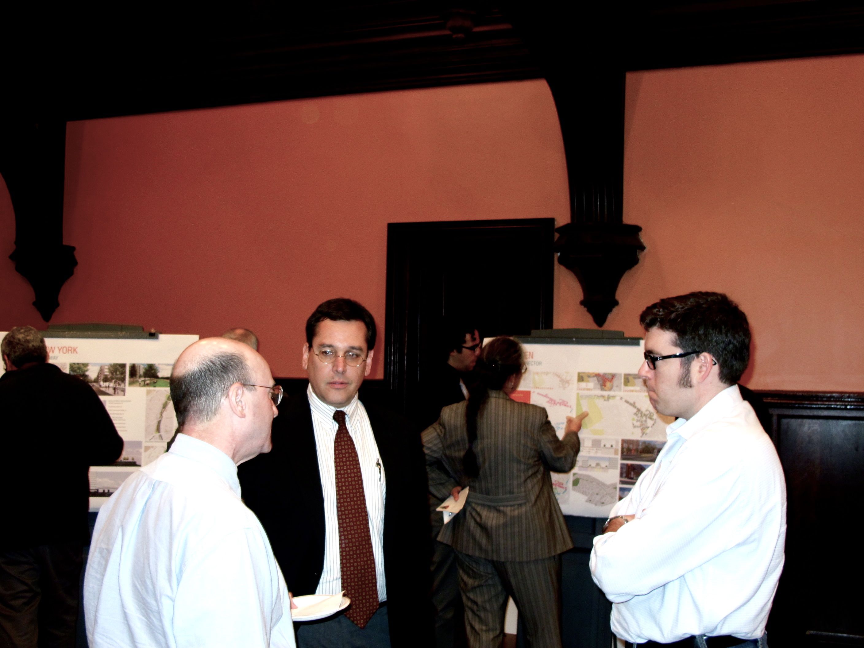 From left: PennDOT's Chuck Davies, Harris Steinberg of PennPraxis and URS planner Doug Robbins discuss presentations