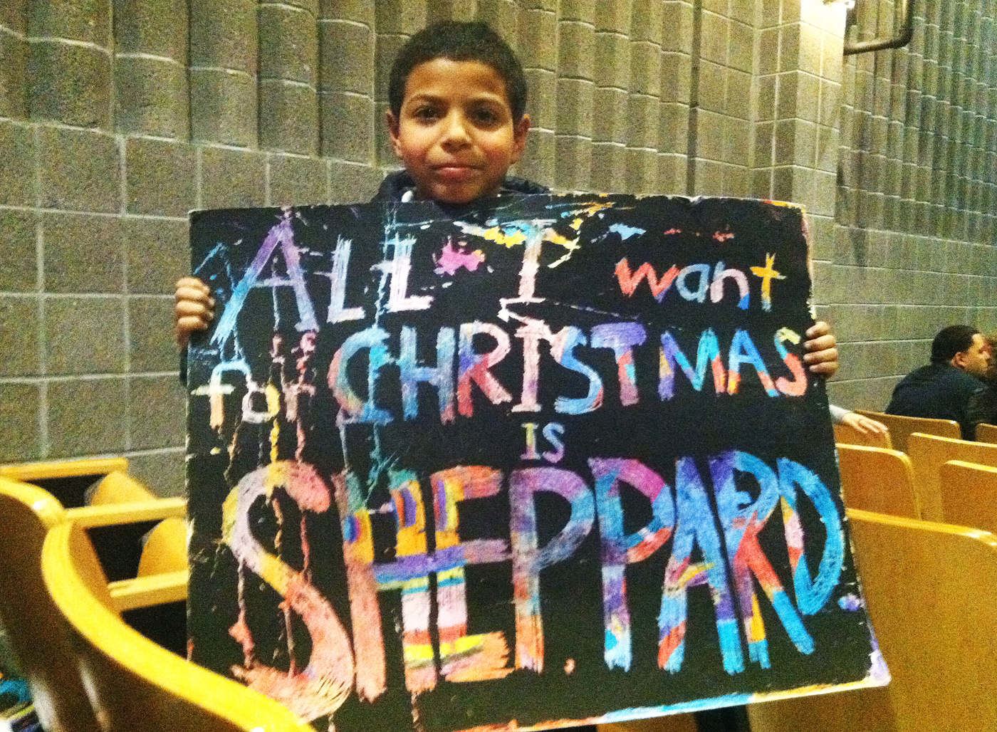 Third grader Julio Pedraza was one of about 150 supporters of Sheppard Elementary in Kensington