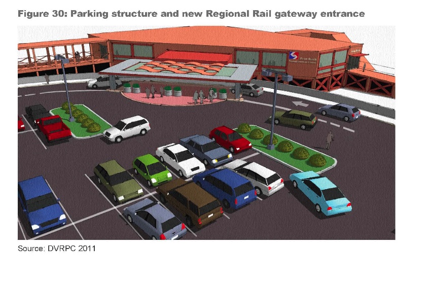 A new entrance to Fern Rock envisioned by DVRPC.