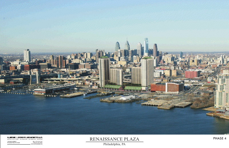 Developer Waterfront Renaissance Associates has plans for a 1,458-unit, four-tower residential and retail complex