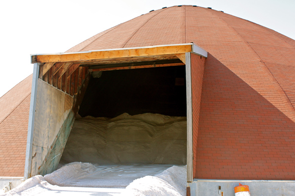 A rock salt dome is located on the Philadelphia Streets Department Facility's 2.5-acre lot.