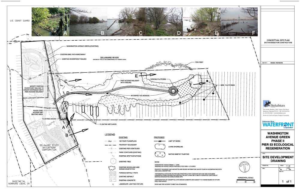 Preliminary design for the pier portion of Washington Avenue Green