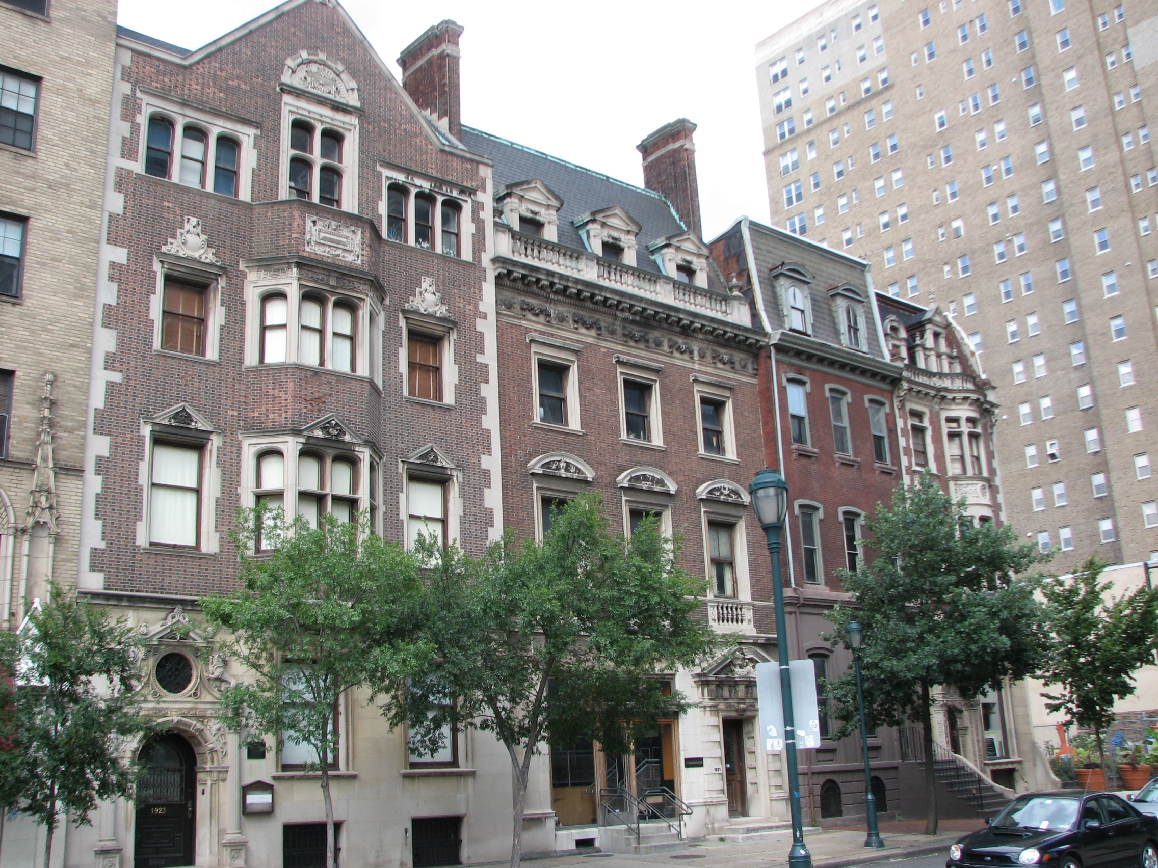 The buildings along the 1900 block of Walnut have survived decades of residential and commercial evolution.