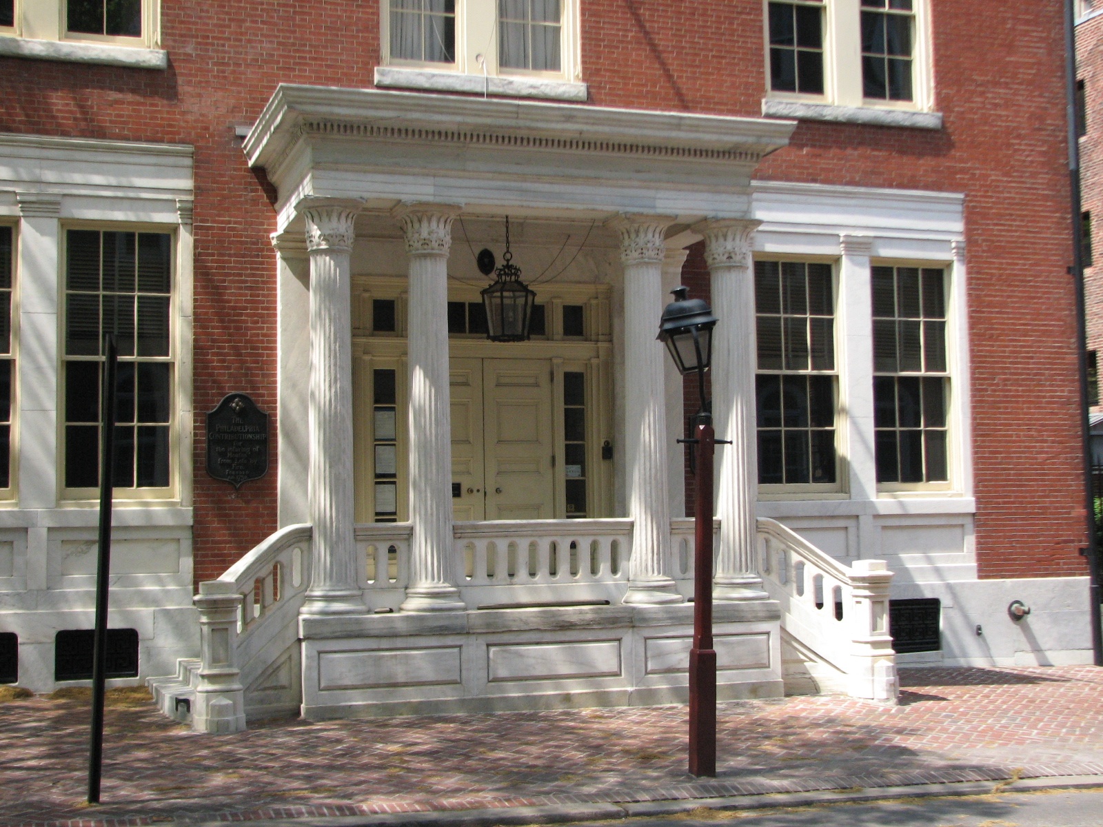 Walter used Corinthian columns for the entrance to the office and residence.