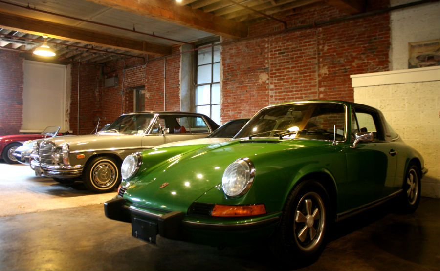 Classic cars stored at Globe Dye Works