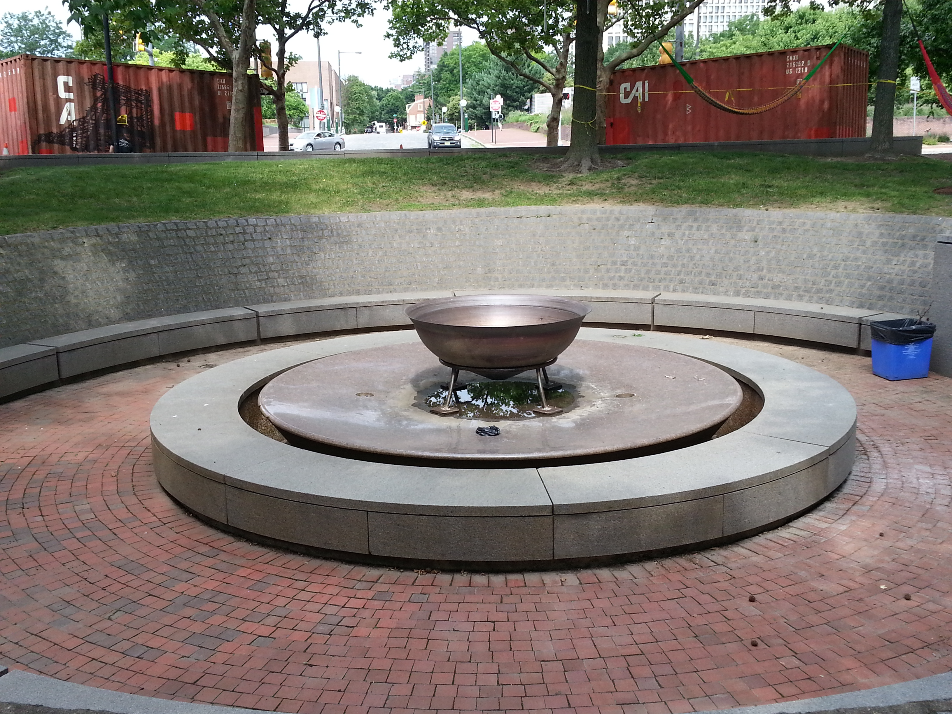 This old sculpture garden fountain will come to life for the first time in 15 years - with a new fire pit inside.