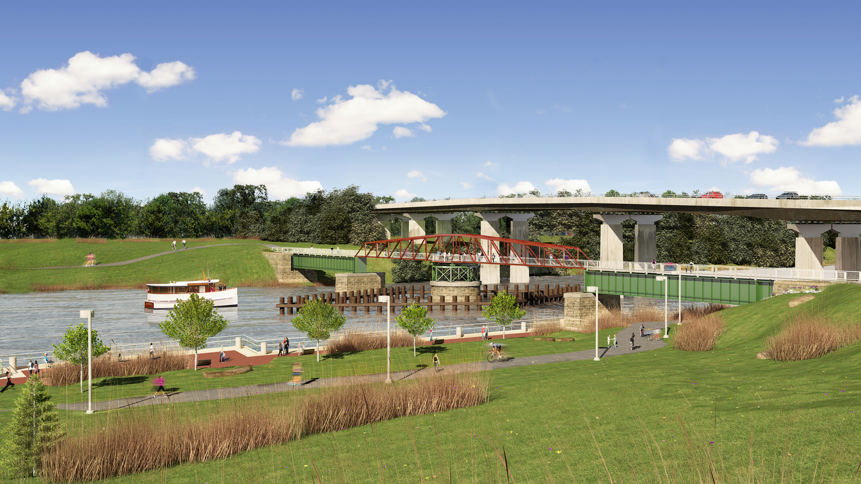 New Grays Ferry Swing Bridge rendering | rendering courtesy of SRDC