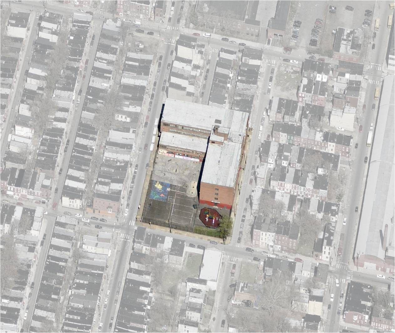 Aerial of M. Hall Stanton School | courtesy of Community Design Collaborative