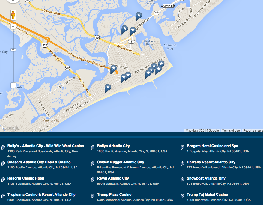Atlantic City casino map