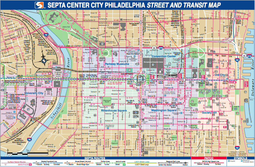 A Comprehensive, geographic Center City Bus Maps