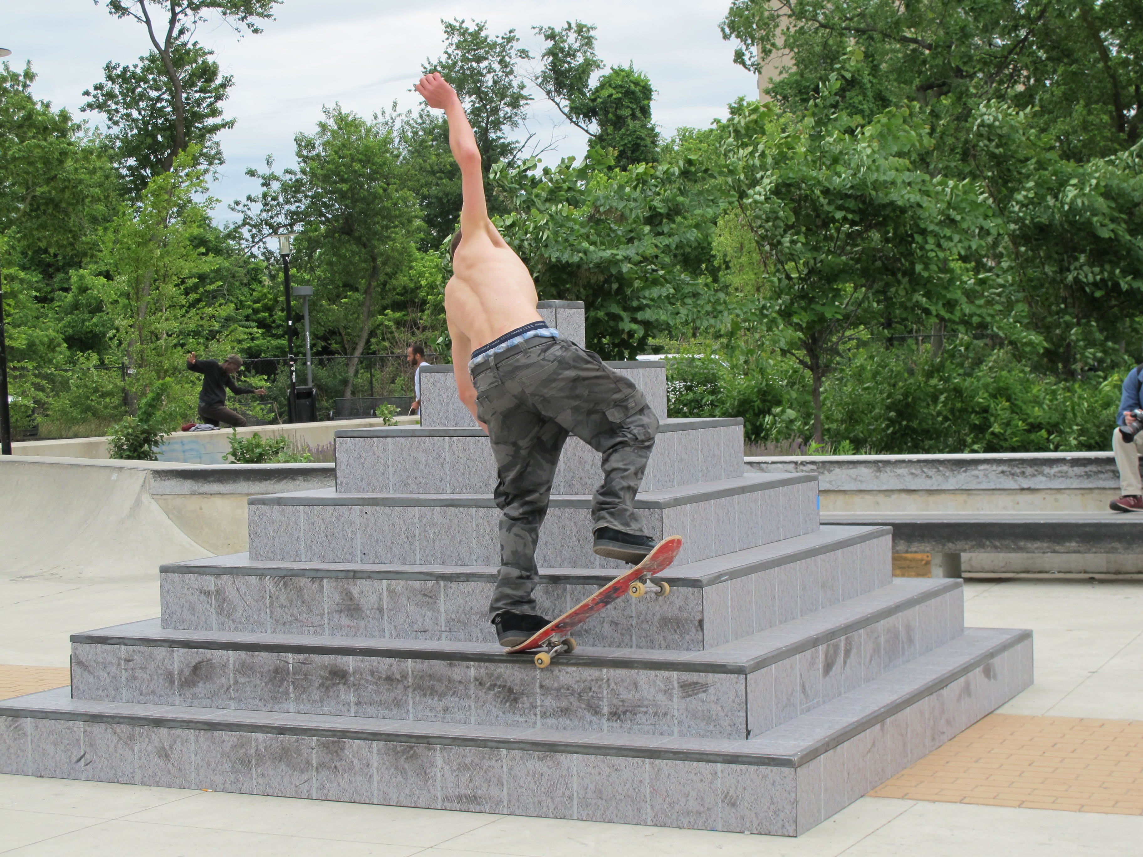 Colin Krouse testing out 'Pyramid' at Paine's Park | Ashley Hahn, PlanPhilly