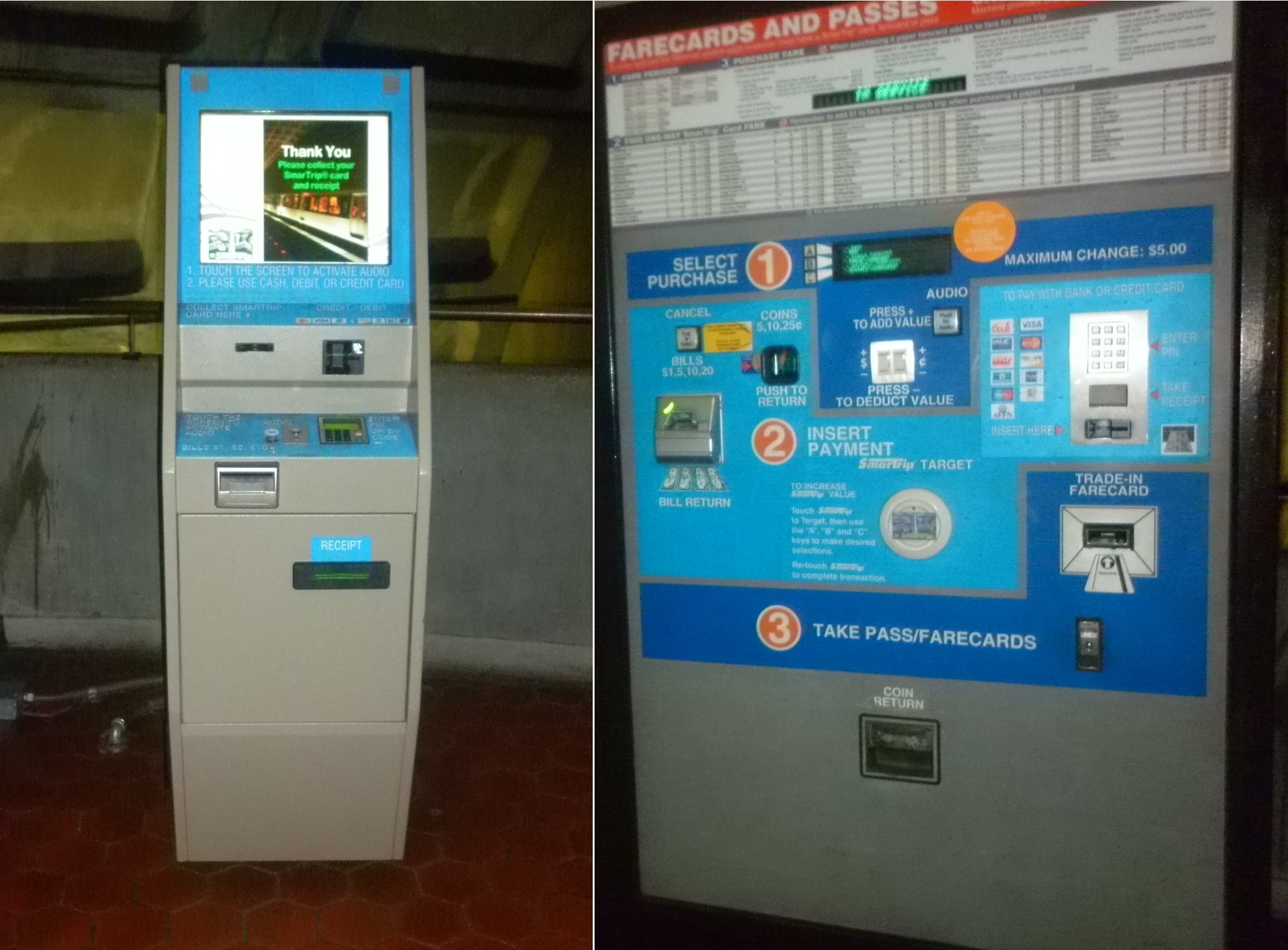 DC's confusing fare vending machines