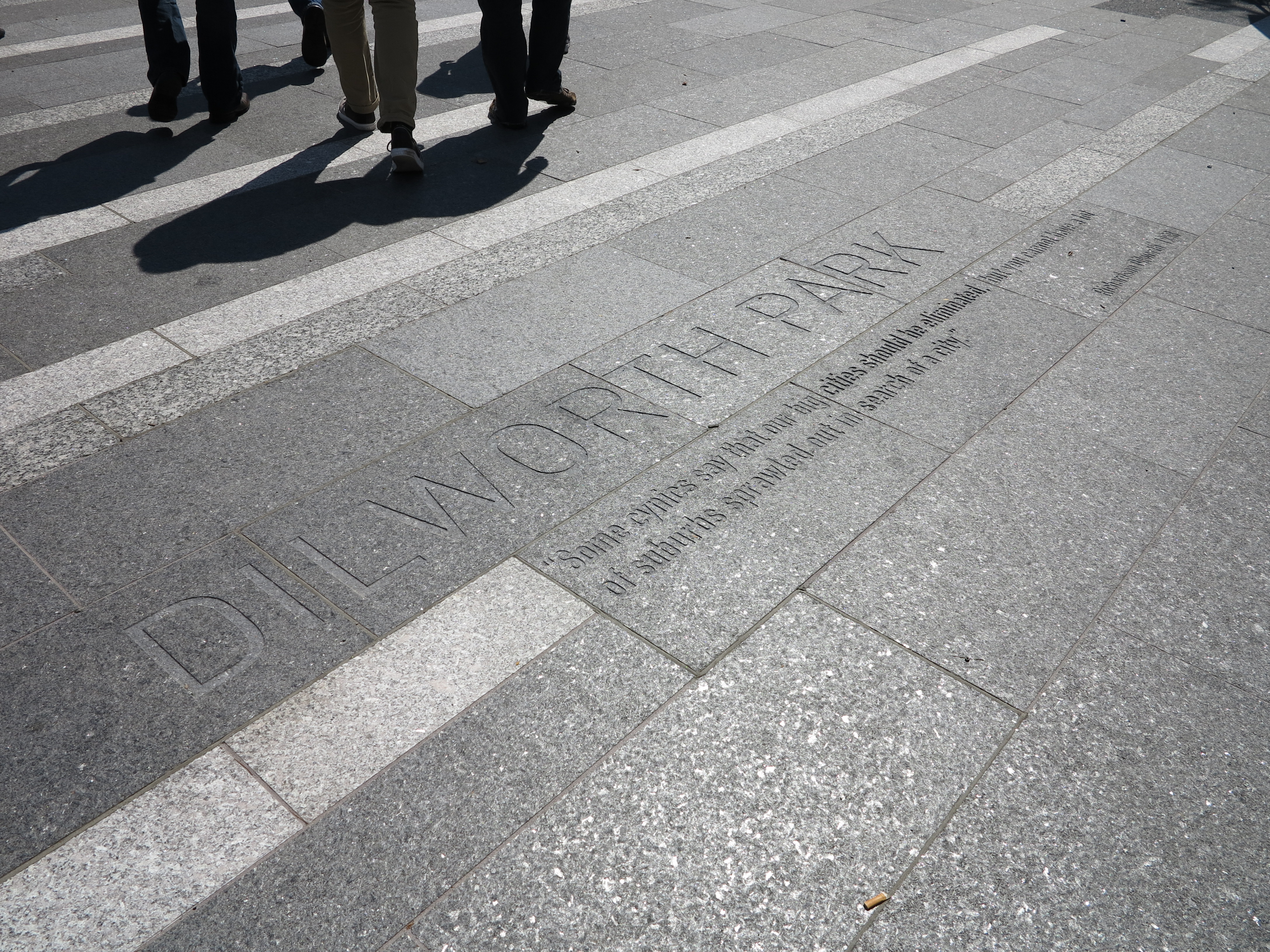 Dilworth Park, etched in stone