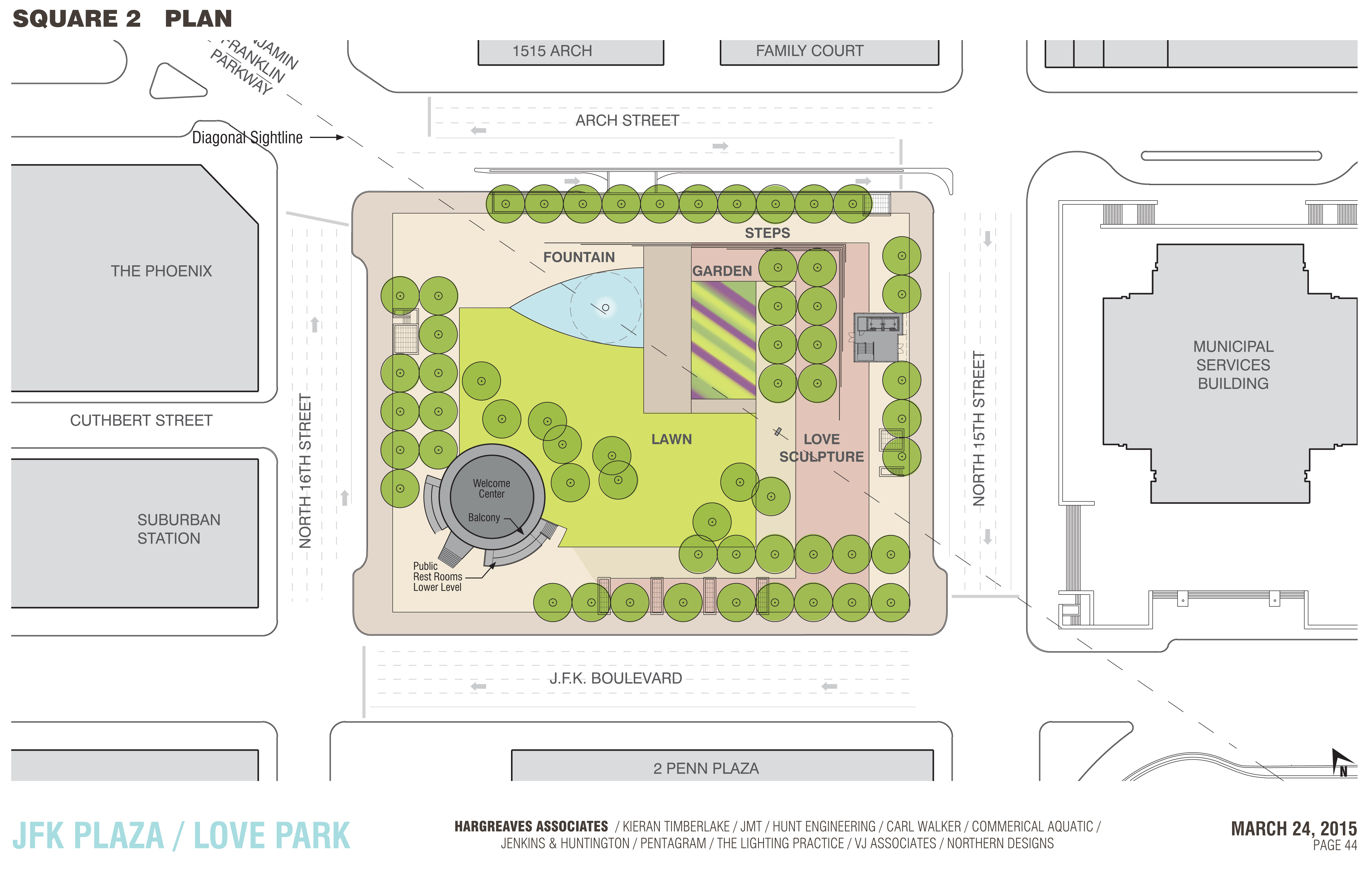 JFK Plaza / LOVE Park Square 2 Plan Rendering, March 2015 | Hargreaves Associates