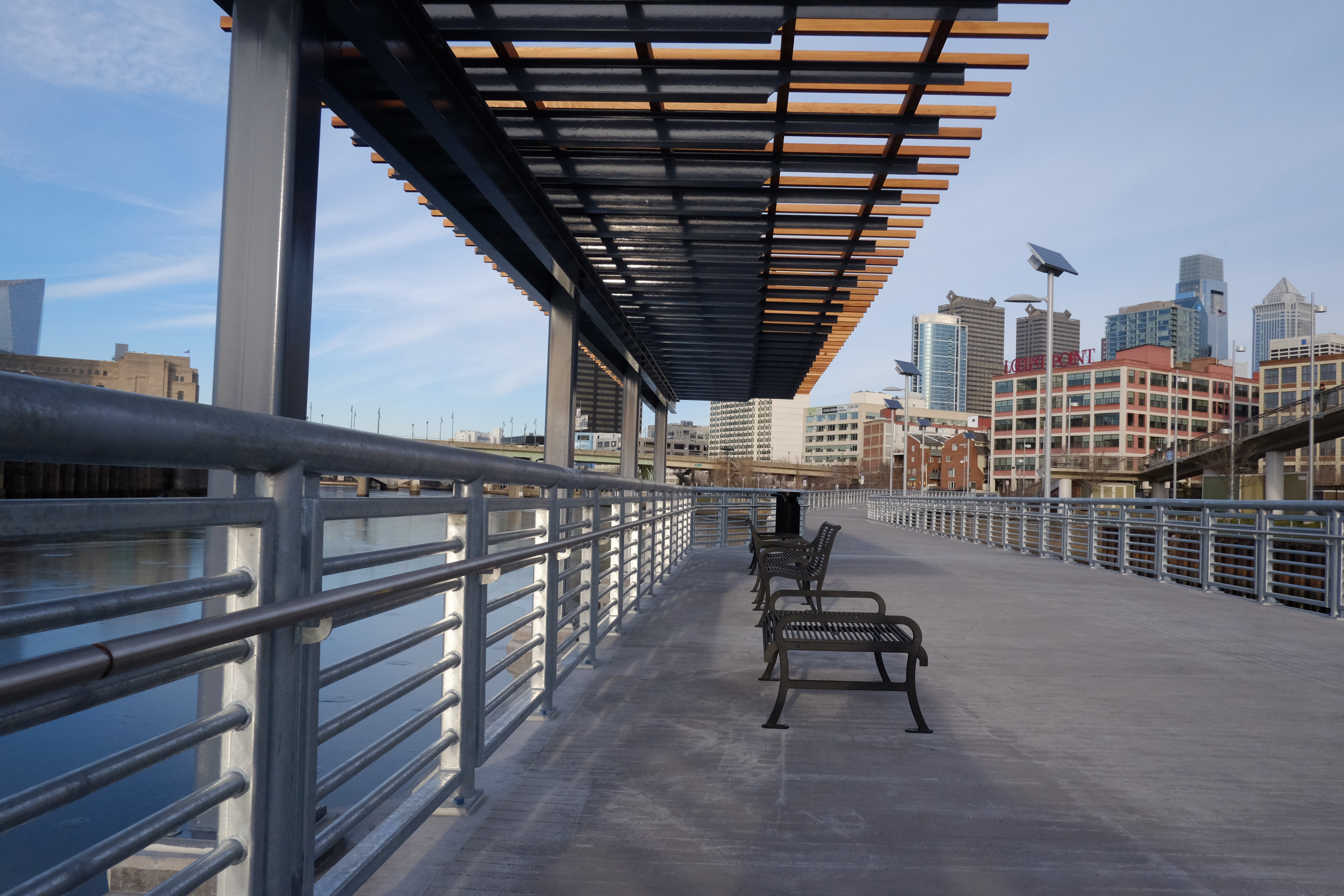 Lots of lines, purlins and rails. Schuylkill Banks Boardwalk, January 2014