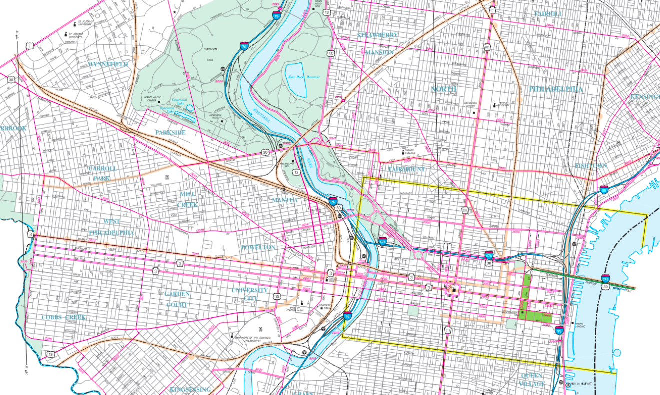 Map of Philadelphia Streets