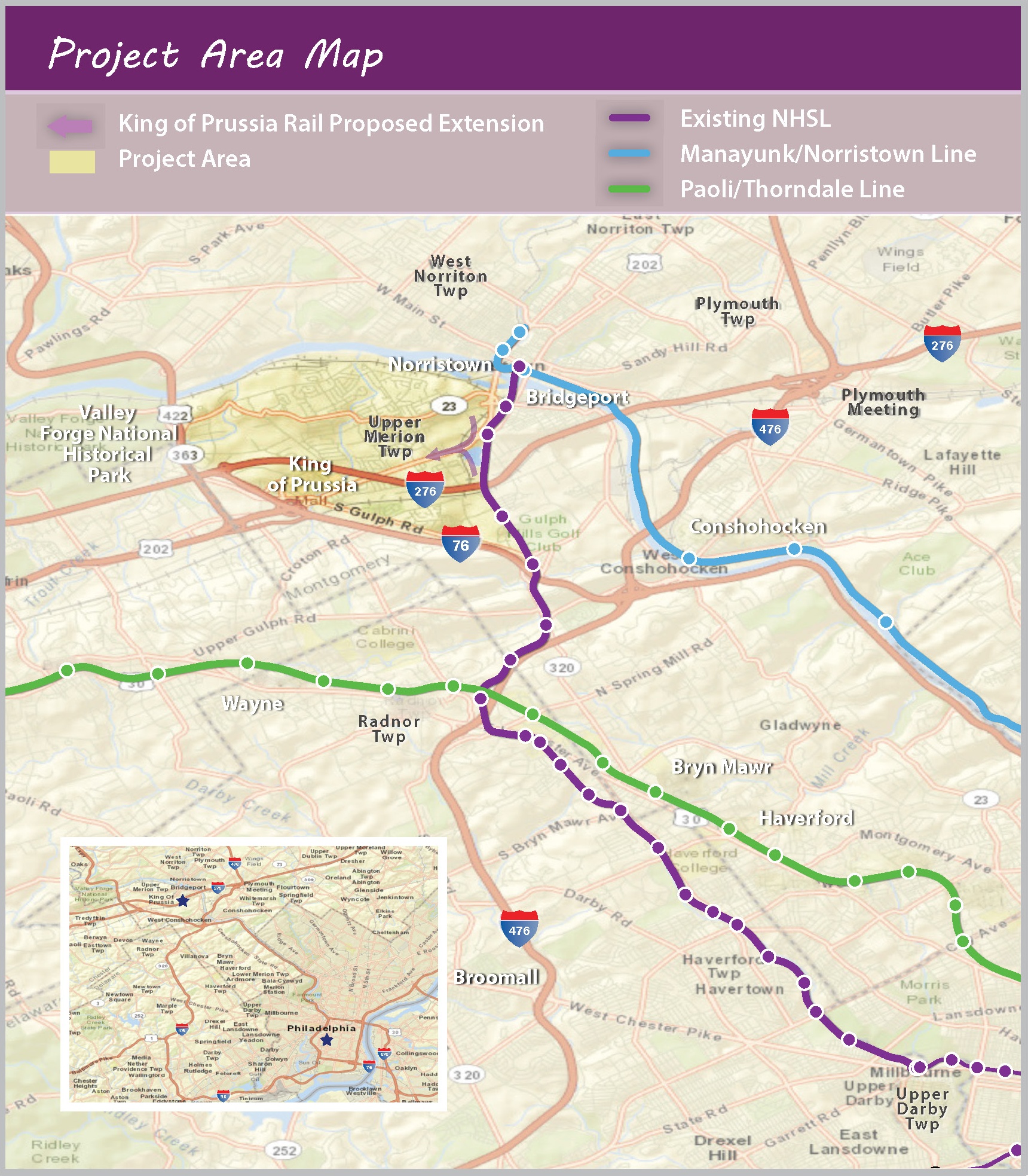 Proposed King of Prussia rail extension