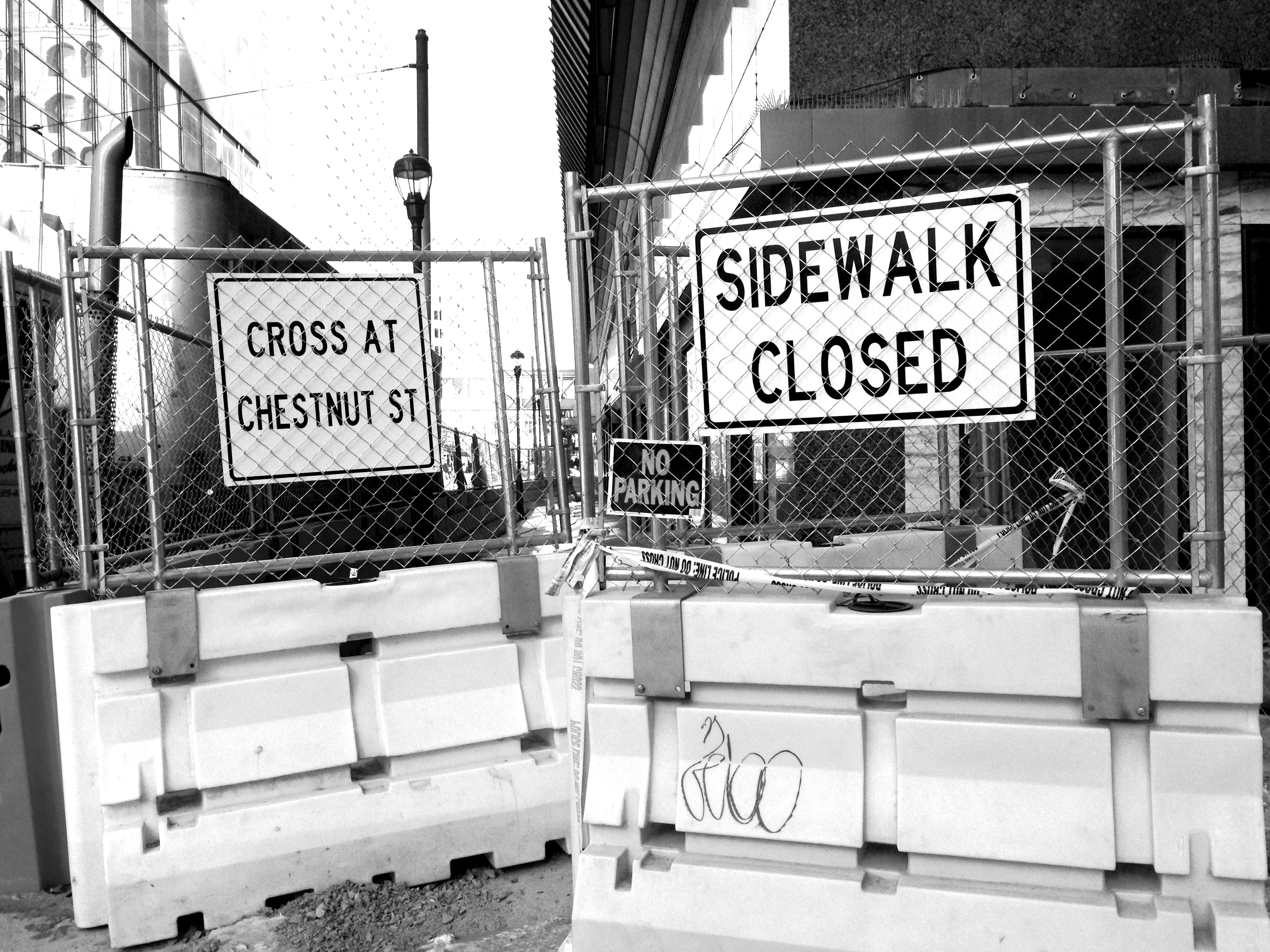 Sidewalk Closed at 12th Street