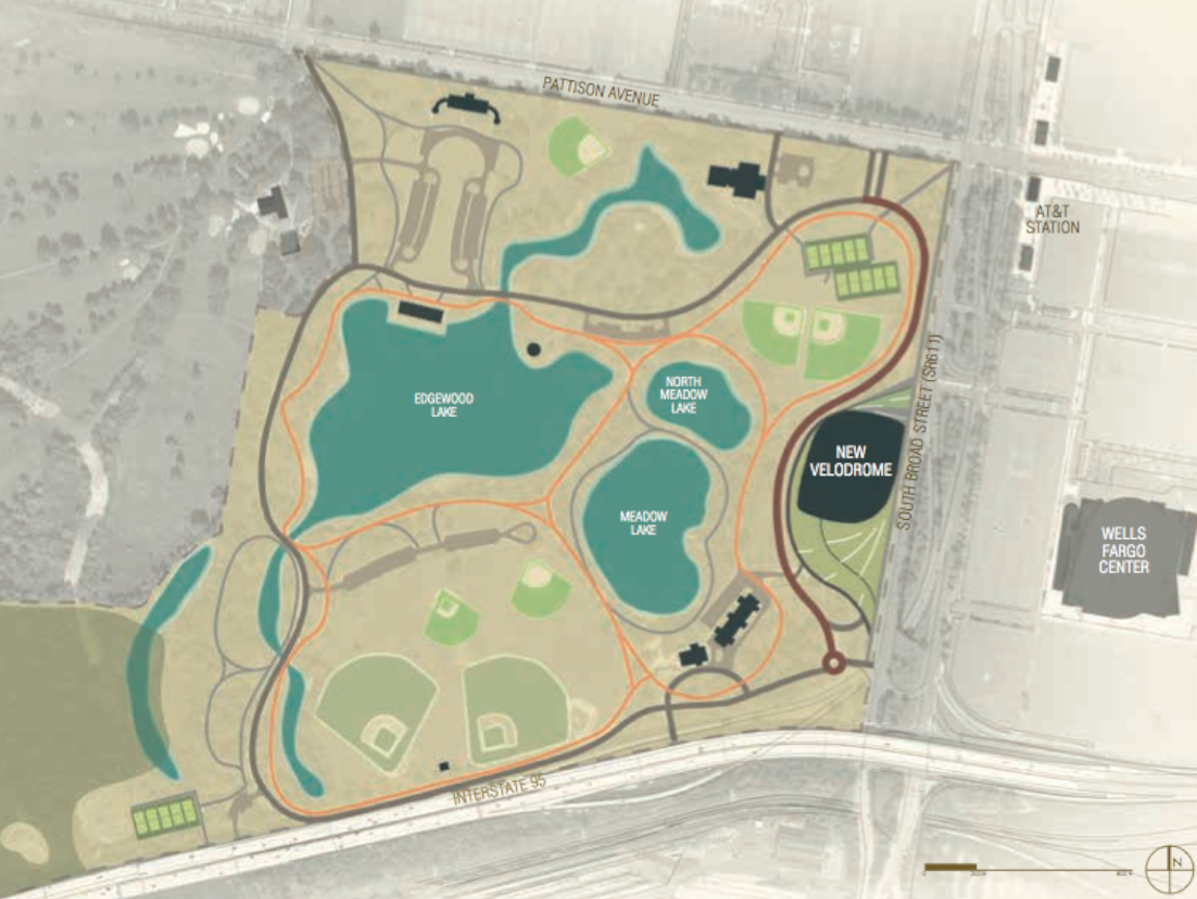 Site of $100 million velodrome at FDR Park