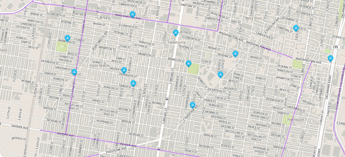 South Philly bike share Phase 1