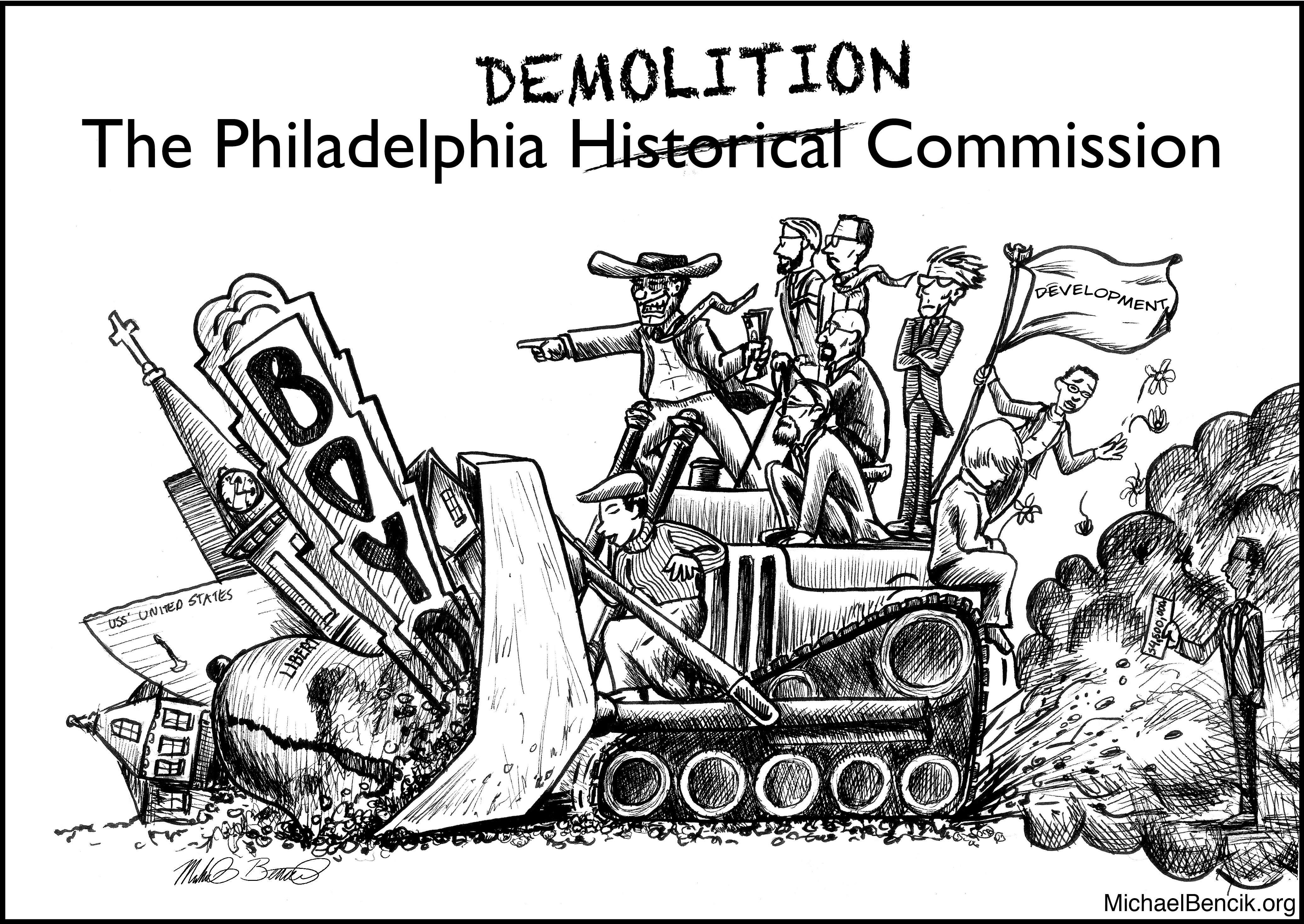 The Philadelphia Demolition Commission | Illustration by Michael Bencik