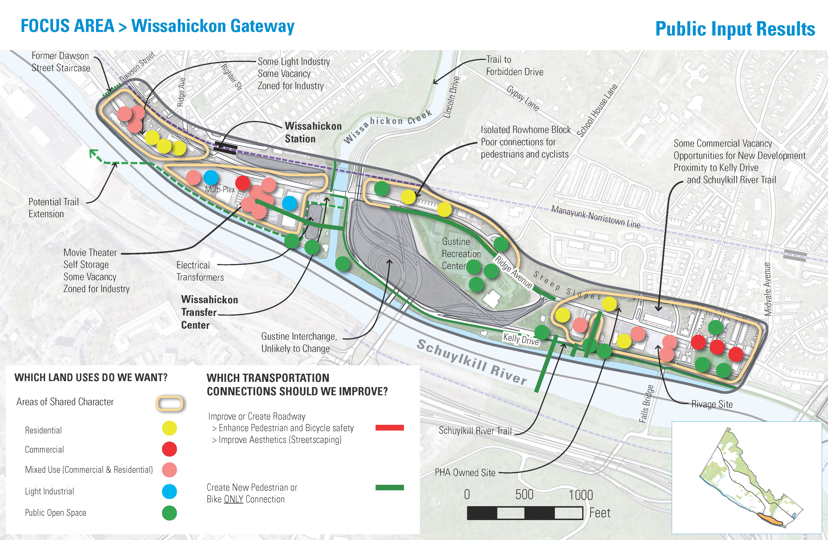 Visual summary of Lower Northwest input, Wissahickon Gateway