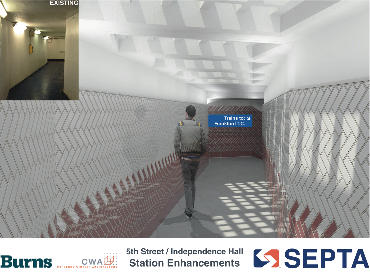 5th Street / Independence Hall: Passageway rendering | courtesy of SEPTA