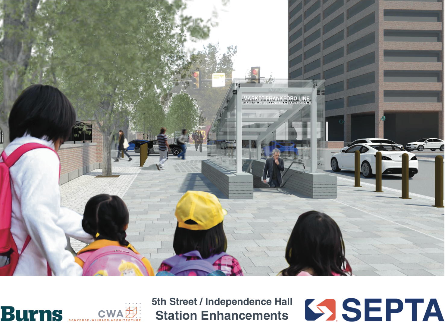 5th Street / Independence Hall: Rendering of new SW entrance | courtesy of SEPTA