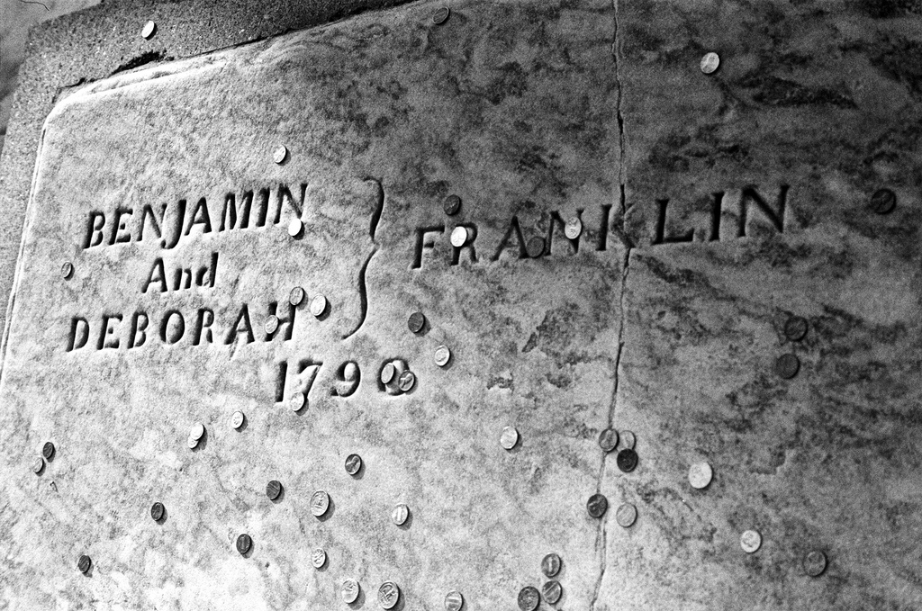 Benjamin and Deborah Franklin's gravestone | Michael Klusek, EOTS Flickr Group 