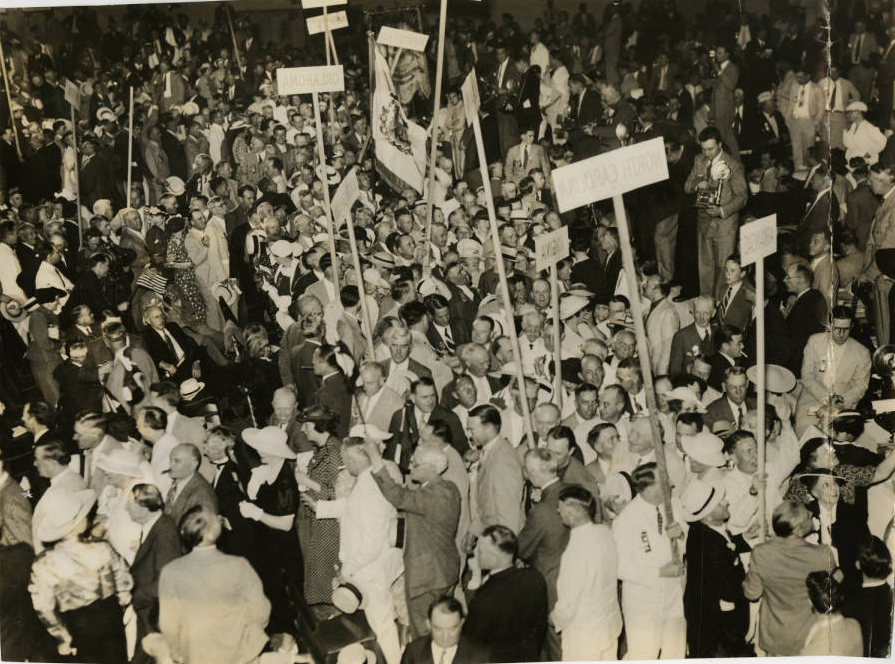Crowd at Democratic National Convention at Philadelphia's Convention Hall. Evening Bulletin | Special Collections Research Center, Temple University Libraries, Philadelphia, PA 