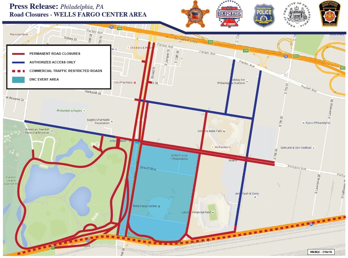 DNC Road Closure and Restriction Map
