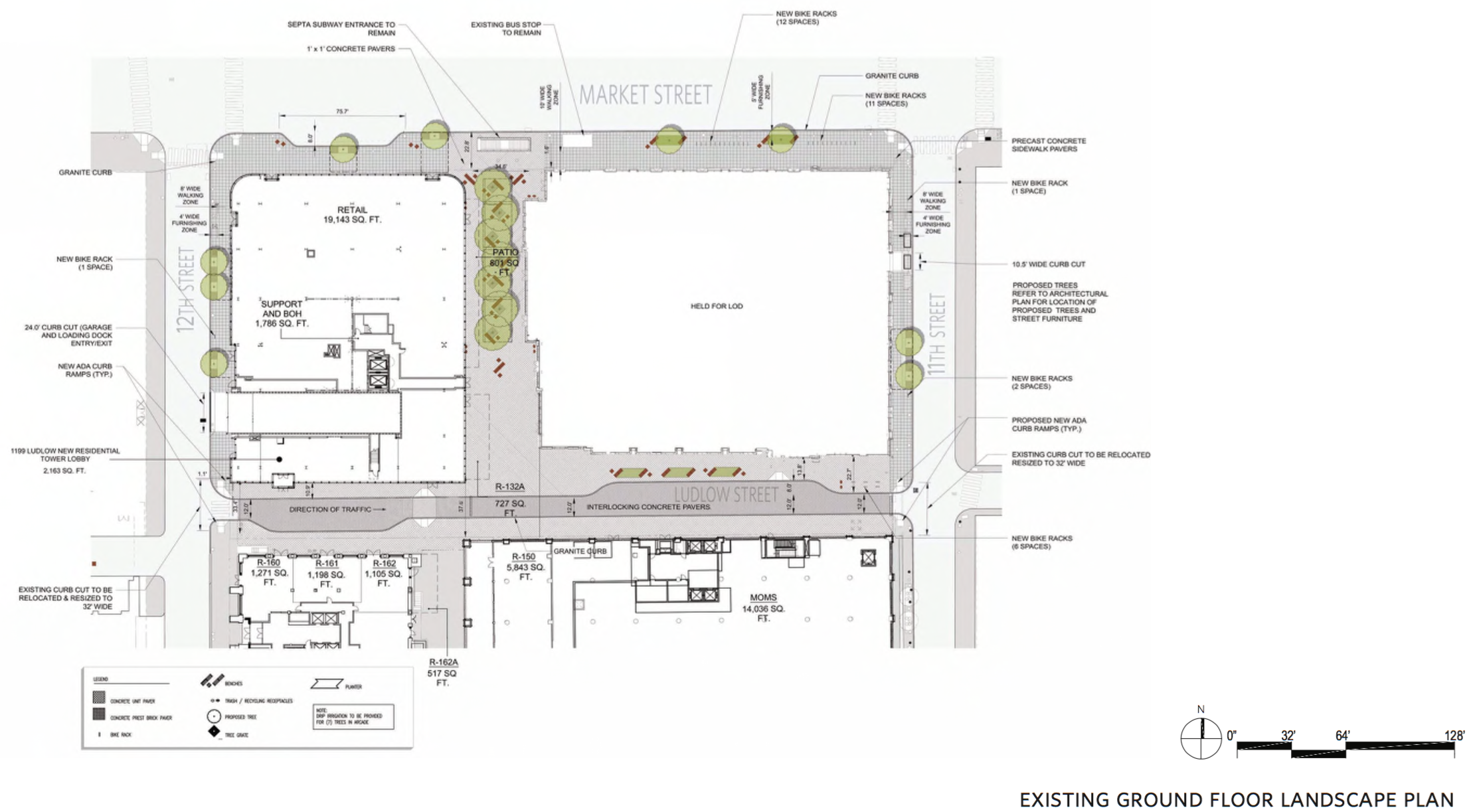 Existing Ground Floor Landscape Plan | BLTa, East Market CDR presentation, Sept. 2016