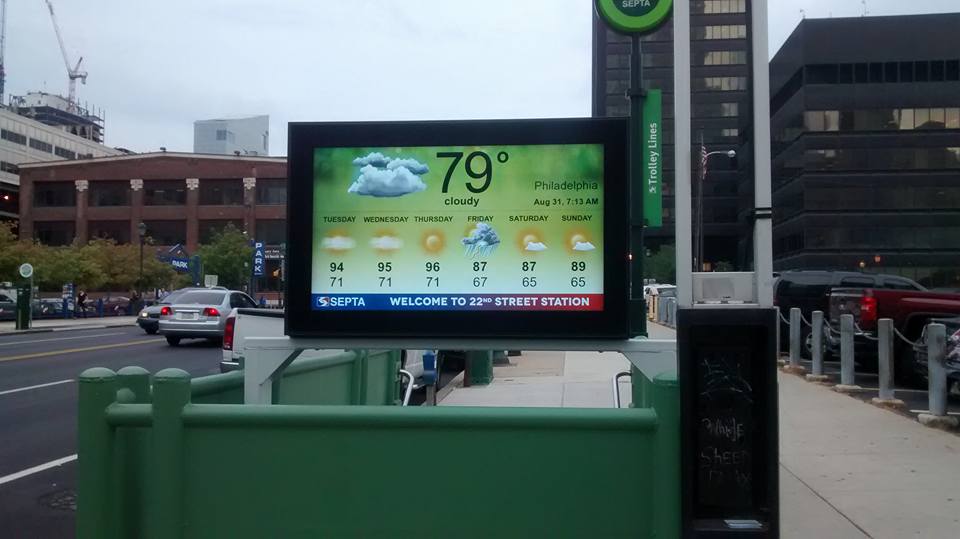 Flat Screen Display at 22nd Street Station/Photo courtesy of Amara Rockar