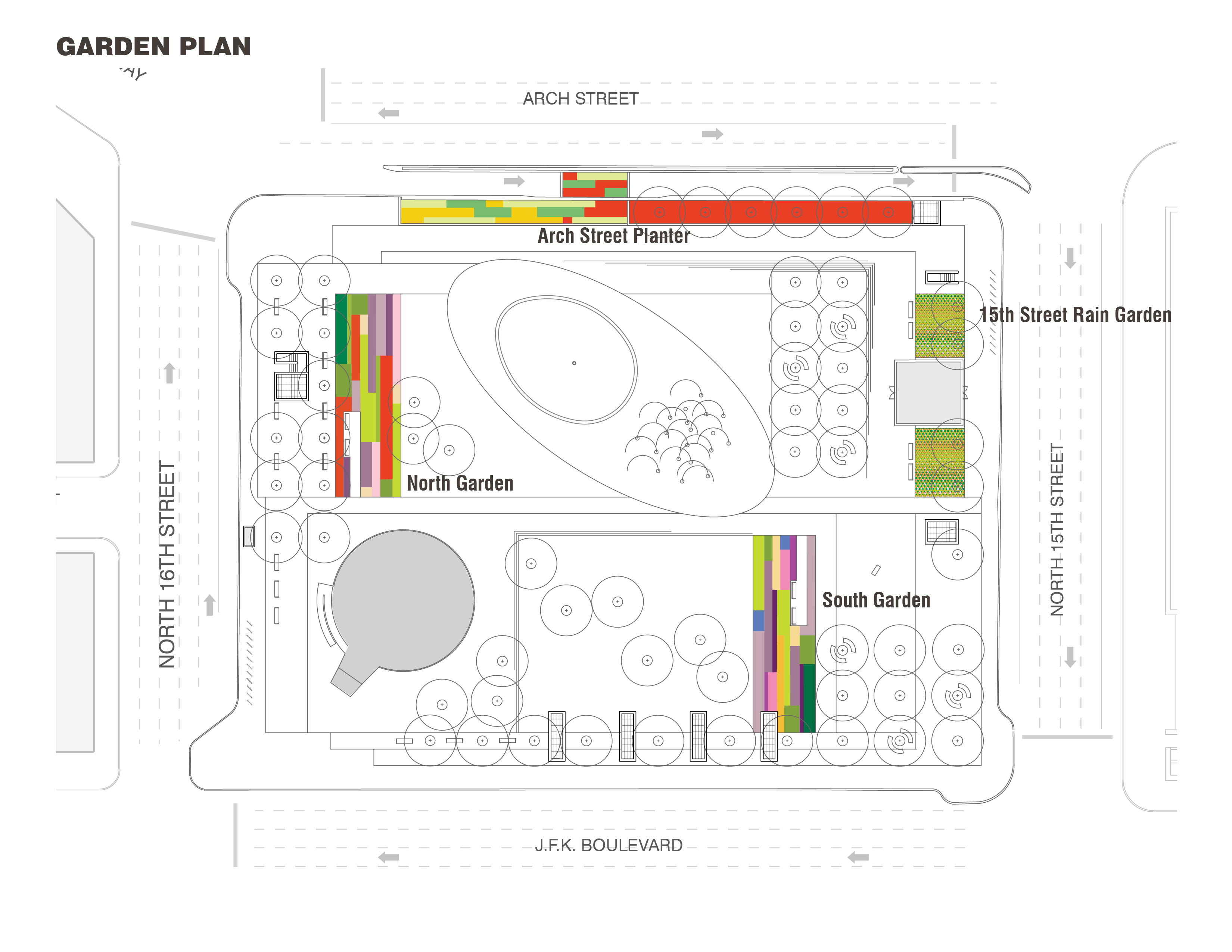 Garden Plan, LOVE Park / JFK Plaza, October 2015 | Hargreaves