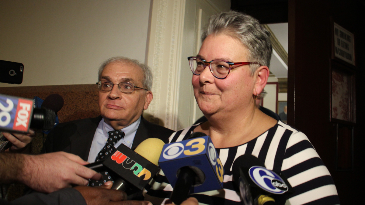Lawyers for Transport Workers Union Nan Lassen and Ralph Teti. (Emma Lee/WHYY)
