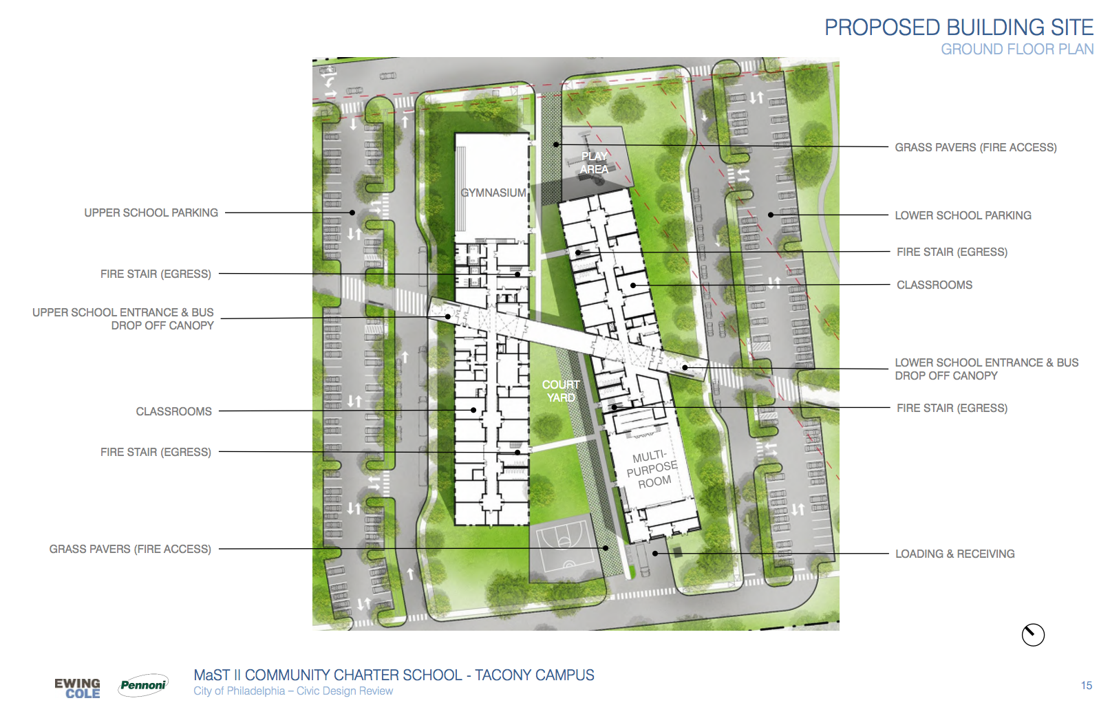 MaST II Community Charter School ground floor building plan | Ewing Cole