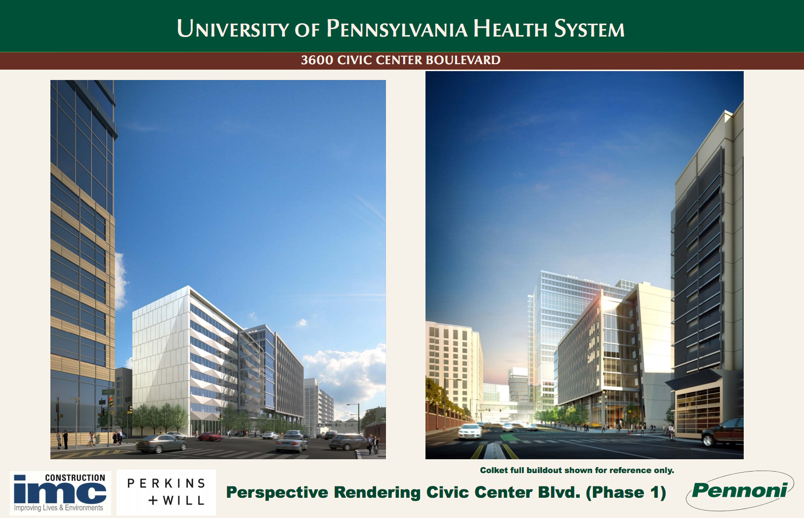 Phase 1 perspective: 3600 Civic Center Blvd | August 2016 CDR | IMC, Perkins + Will, Pennoni