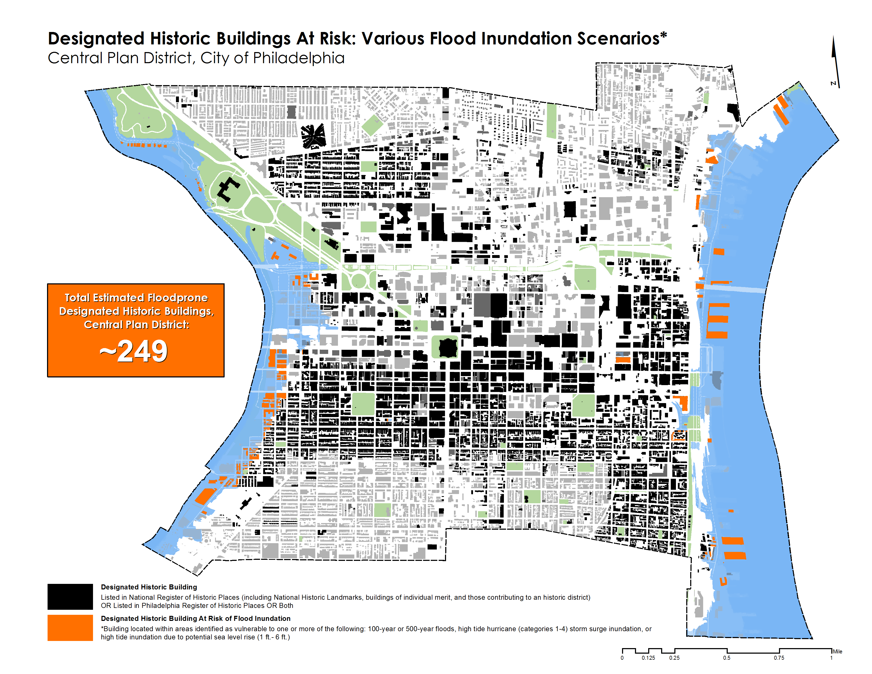 Philadelphia Central District floodprone historic buildings | Source: PHMC, Jeremy Young