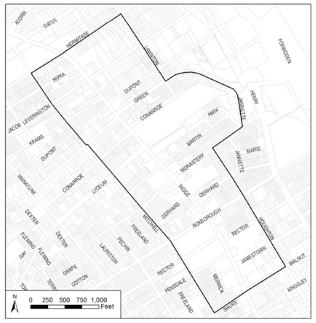 Roxborough rezoning boundaries, 2015