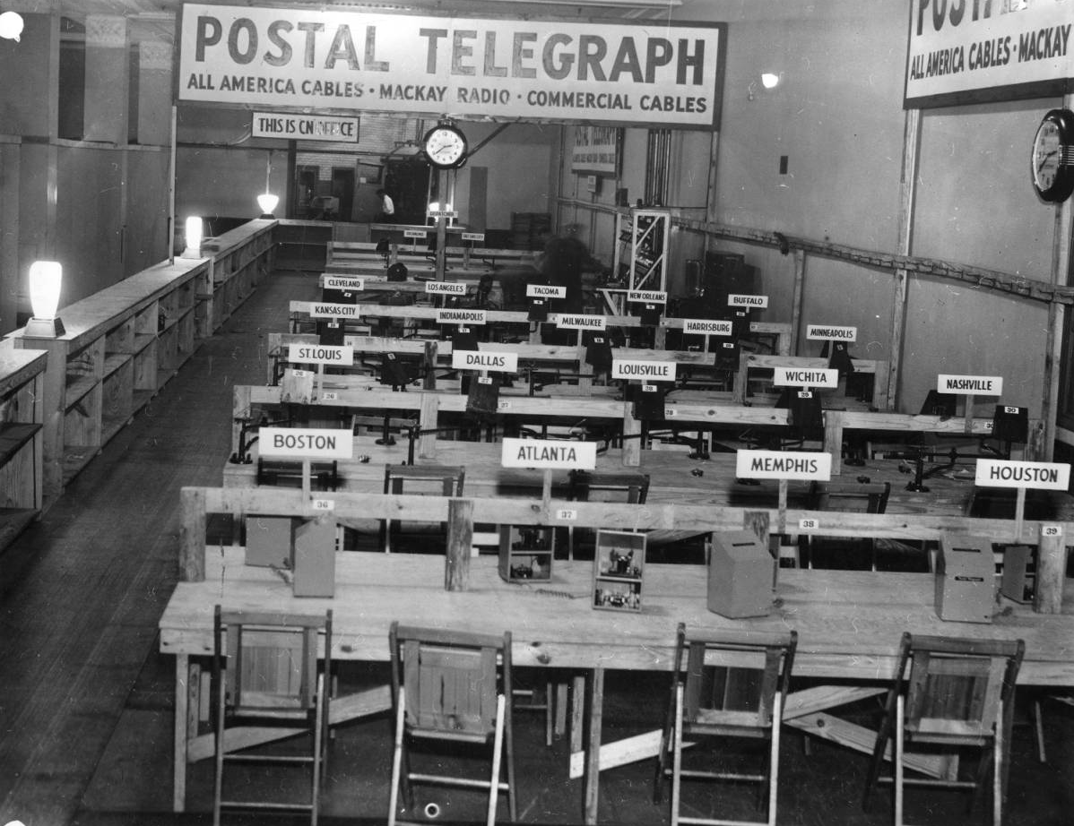 Telegraph room at the Republican National Convention in Philadelphia, 1940 | Evening Bulletin | Special Collections Research Center, Temple University Libraries, Philadelphia, PA