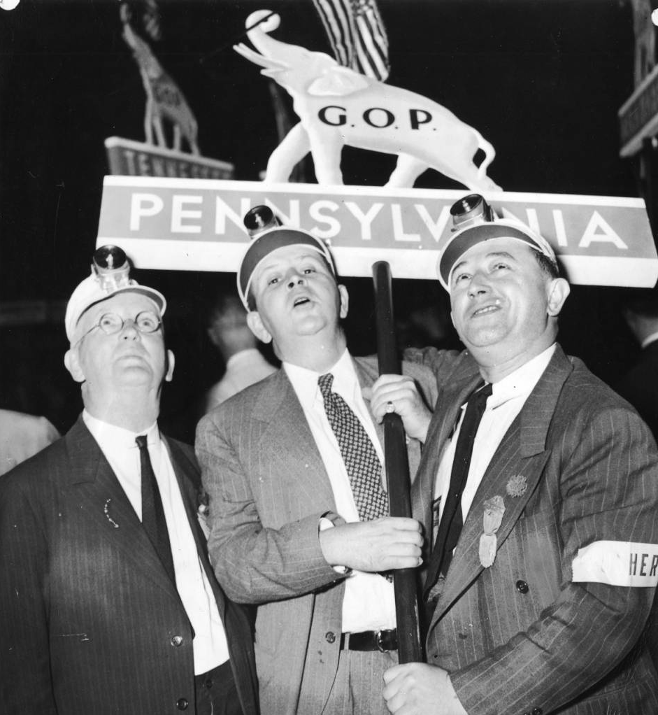 Three Pennsylvania delegates to the 1940 Republican Convention in Philadelphia | Evening Bulletin | Special Collections Research Center, Temple University Libraries, Philadelphia, PA