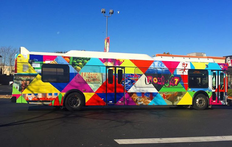 Wrapped Route 47 bus | courtesy of Shira Walinsky
