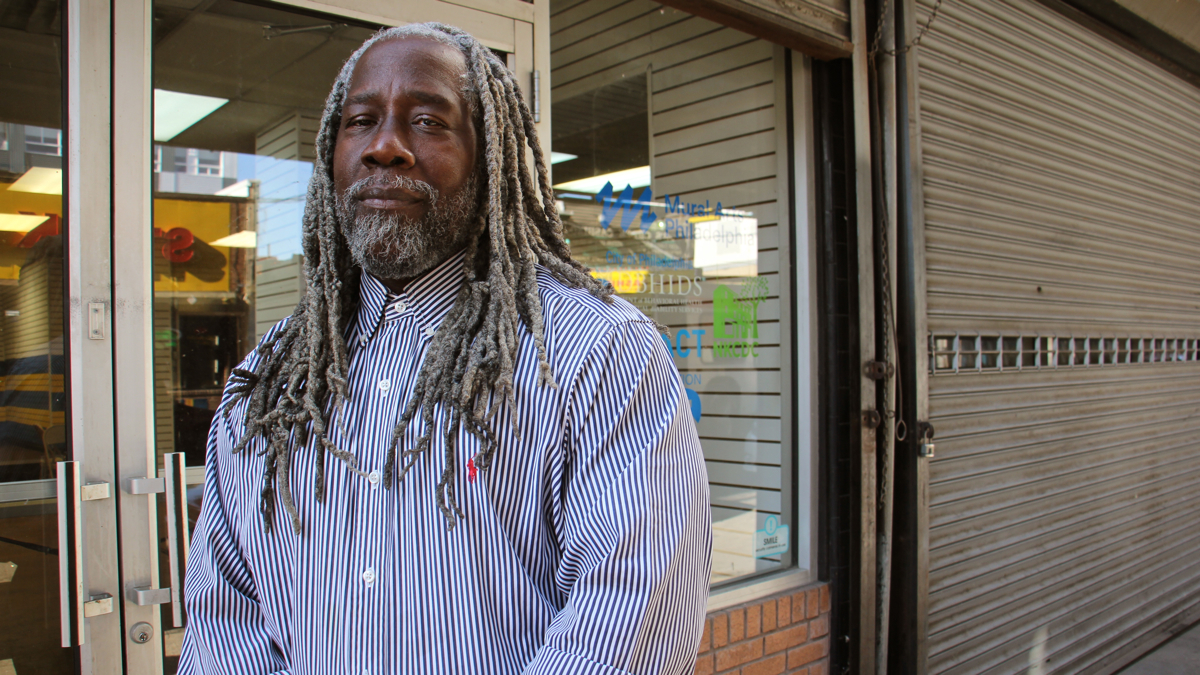 Alvin Tull, a muralist and illustrator who has battled addiction, is looking forward to putting his experience to work for the Mural Arts Porch Light program in Kensington. (Emma Lee/WHYY)