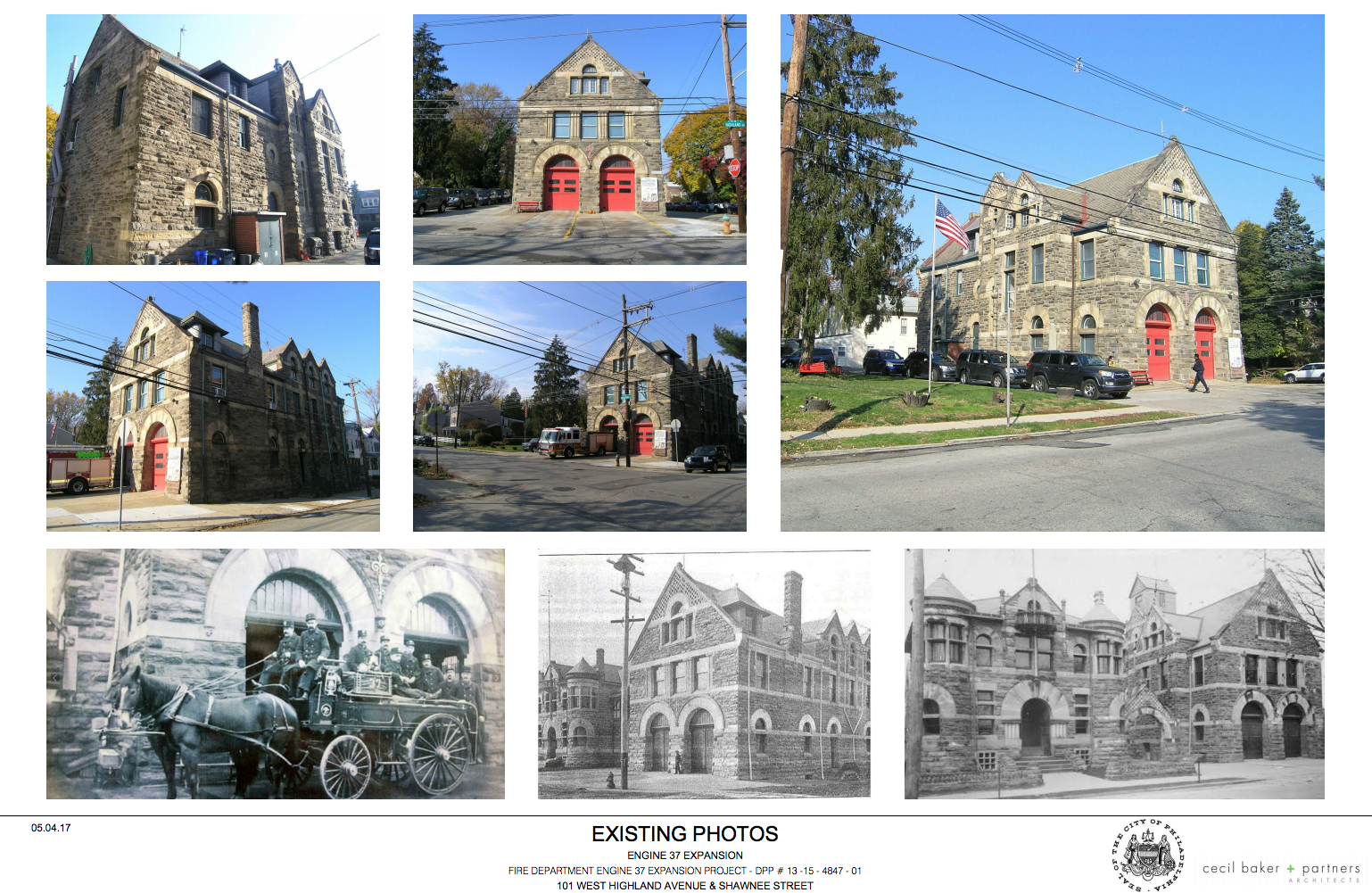 Chestnut Hill Engine 37, historic photos and current conditions, May 2017 | Cecil Baker + Partners