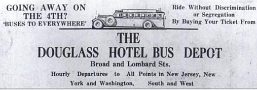Douglass Hotel bus ad | Courtesy of Faye Anderson