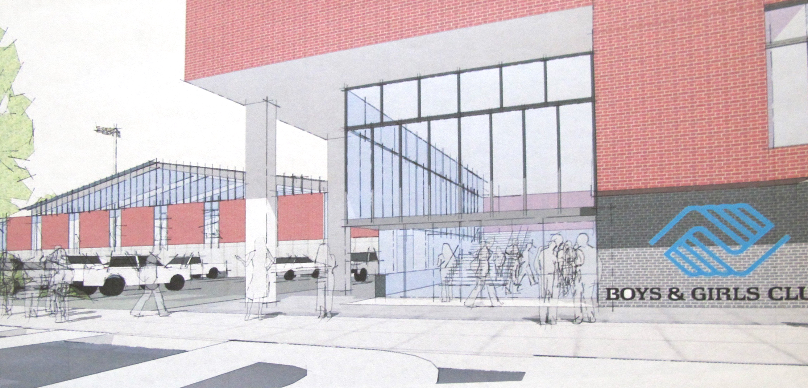 Rendering, from 2013, of the entrance to the Germantown Boys & Girls Club