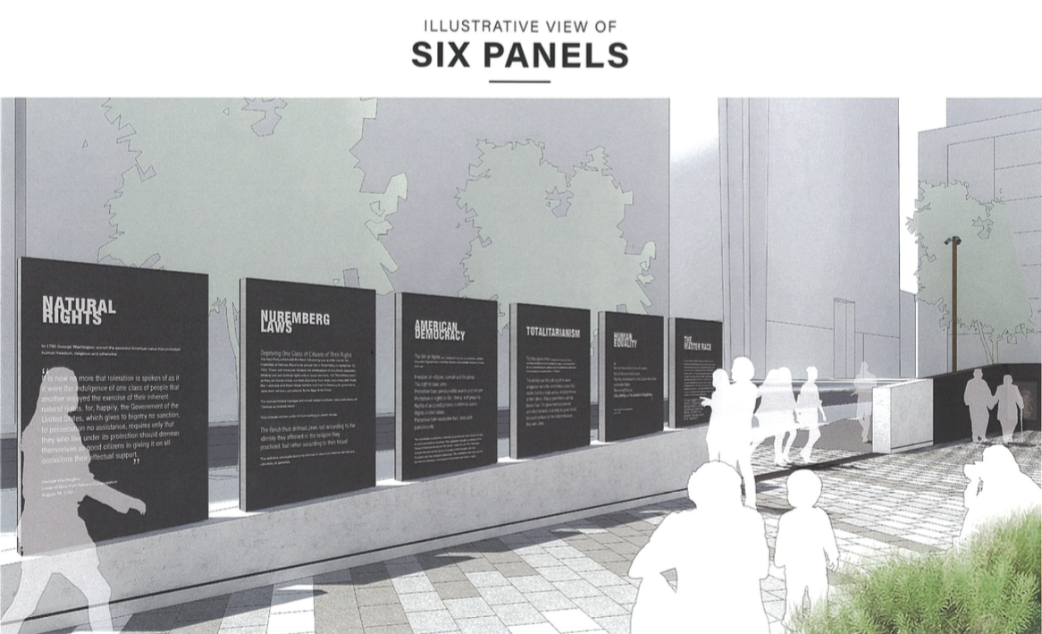 Holocaust Memorial - six panels, April 2017 Art Commisison presentation
