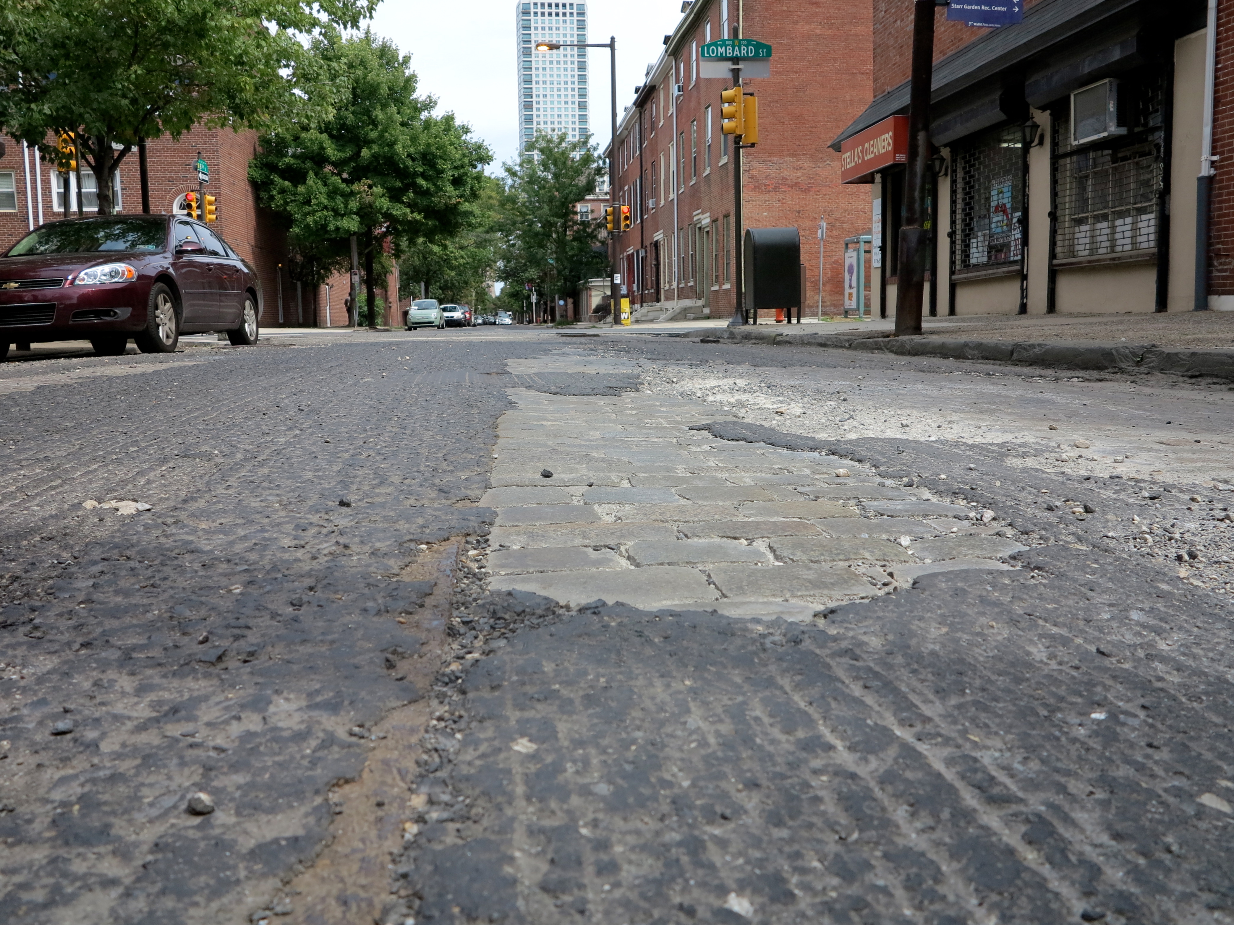 Milled street before paving