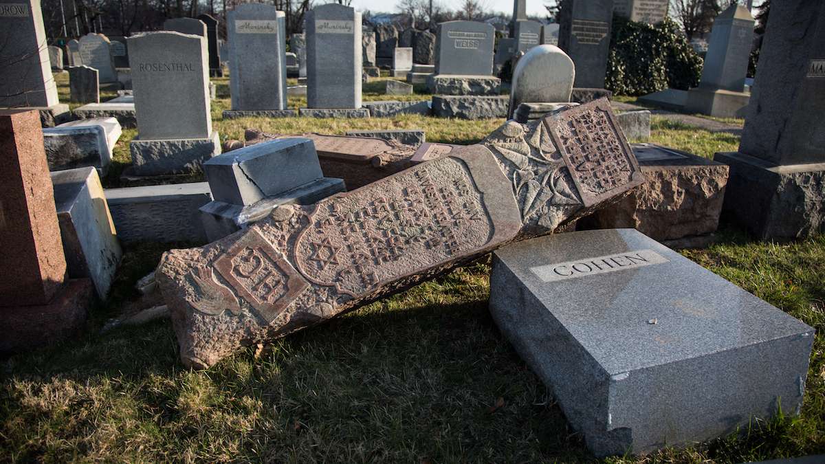 Mt. Carmel Cemetery vandalism, February 2017 | Emily Cohen for NewsWorks